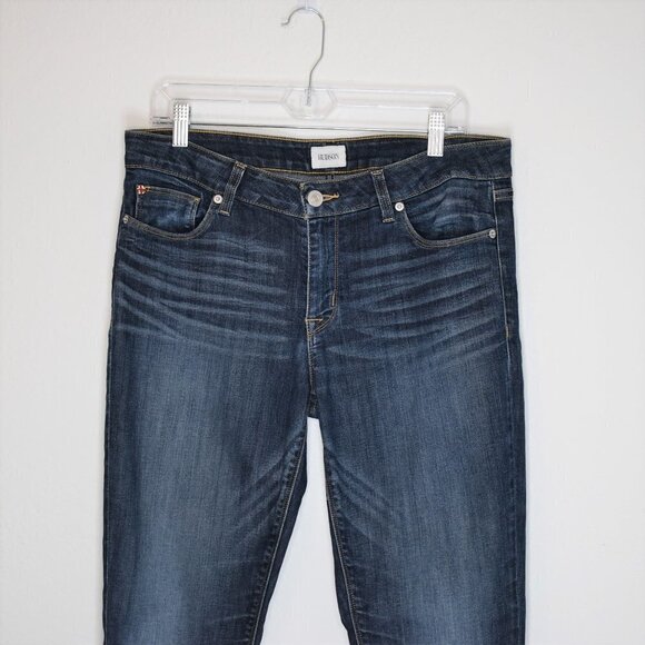 Hudson Krista Super Skinny Sz 31 Distressed 5 Pocket Dark Wash Denim Pants Jeans - Picture 2 of 16